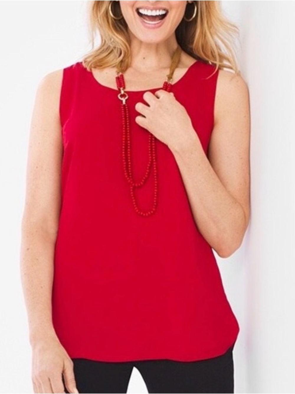 NWT CHICOS REVERSIBLE RED/ORANGE TANK TOP SZ 2 ( 12/Lg)